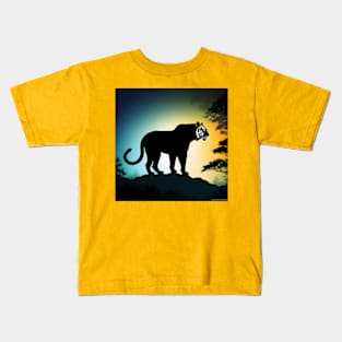 Tiger silhouette Kids T-Shirt